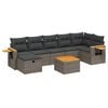 vidaXL Salon de jardin 8 pcs avec coussins gris r&eacute;sine tress&eacute;e