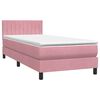 vidaXL Sommier &agrave; lattes de lit avec matelas rose 100x220 cm velours