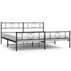 vidaXL Cadre de lit m&eacute;tal sans matelas avec pied de lit noir 200x200cm