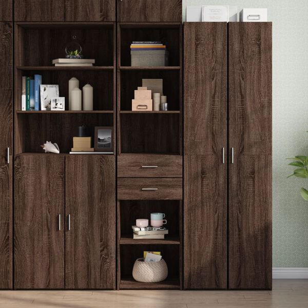 vidaXL Buffet haut chêne marron 45x42,5x185 cm bois d'ingénierie