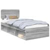 vidaXL Cadre de lit Gris Sonoma 100 x 200 cm Pin massif