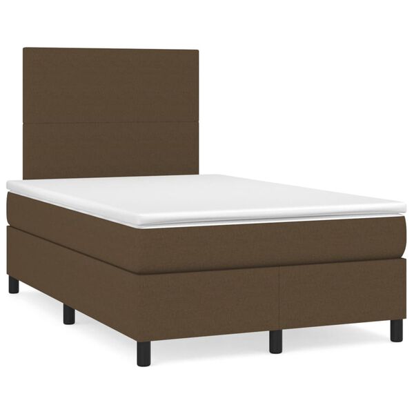 vidaXL Sommier &agrave; lattes de lit avec matelas Marron fonc&eacute; 120x200 cm