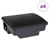 vidaXL Pi&egrave;ges &agrave; souris 4 pcs noir 23x19x9,5 cm