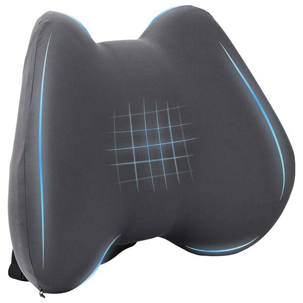 vidaXL Oreiller avec oreiller R&eacute;glable Gris 42 x 32 x 14 cm Polyester