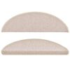 vidaXL Tapis d'escalier 10 pièces 56 x 17 x 3 cm Taupe Demi-rond