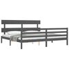 vidaXL Cadre de lit sans matelas gris 200x200 cm bois massif