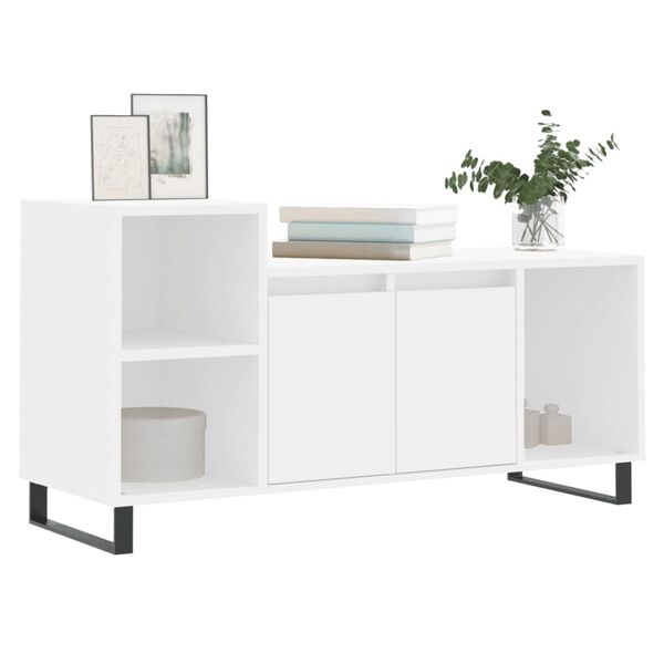 vidaXL Meuble TV Blanc 100x35x55 cm Bois d'ingénierie