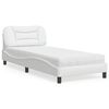 vidaXL Lit avec matelas Hvar blanc 90x200 cm similicuir