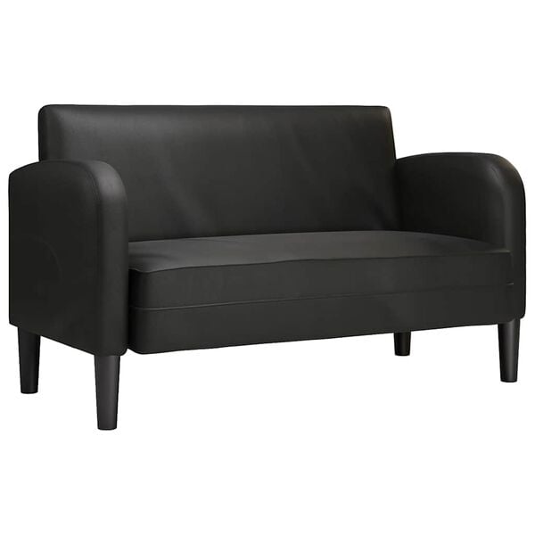 vidaXL Canap&eacute; causeuse noir 110 cm similicuir