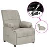 vidaXL Fauteuil inclinable &eacute;lectrique Gris clair Similicuir daim