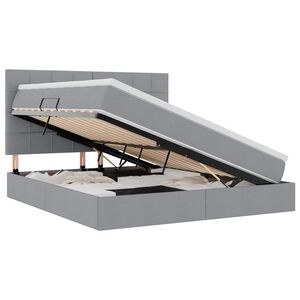 vidaXL Lit avec rangement et matelas Gris clair 180 x 200 cm Polyester