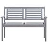 vidaXL Banc de jardin 2 places avec coussin 120 cm Gris Eucalyptus