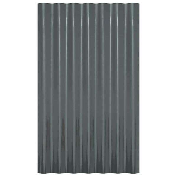 vidaXL Panneaux de toit 36 pcs Acier galvanis&eacute; Anthracite 60x36 cm