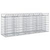 vidaXL Lit sur&eacute;lev&eacute; gabion 2 pcs Argent&eacute;