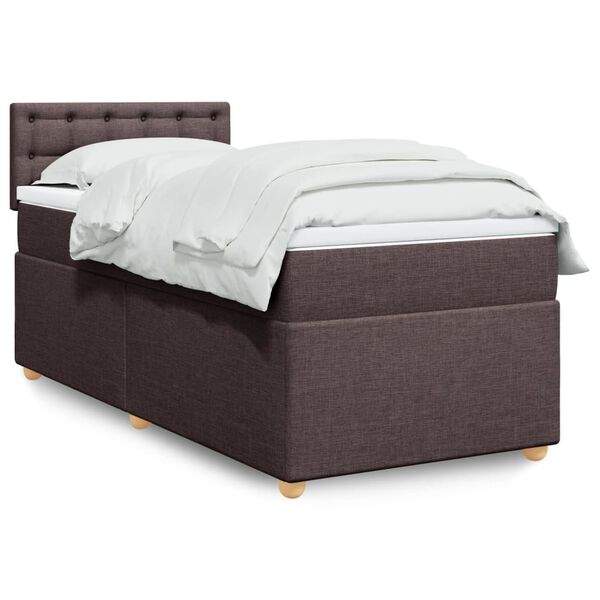 vidaXL Sommier à lattes de lit avec matelas Marron foncé 100x200 cm
