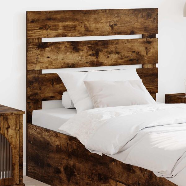 vidaXL T&ecirc;te de lit Ch&ecirc;ne fum&eacute; 90 cm Bois d'ing&eacute;nierie