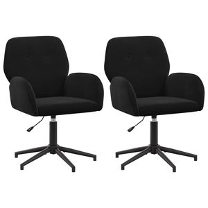 vidaXL Chaises de bureau pivotantes 2 pc 54 x 55 x 90 cm Noir Velours