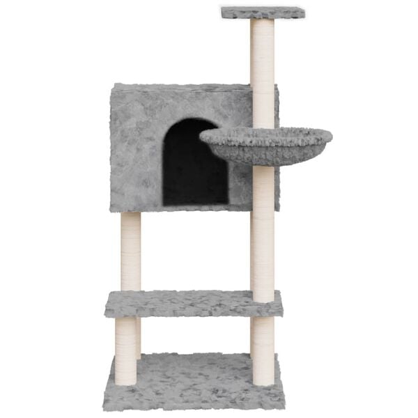 vidaXL Arbre &agrave; chat avec griffoirs en sisal Gris clair 108,5 cm