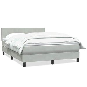 vidaXL Sommier &agrave; lattes de lit et matelas gris clair 140x210cm velours