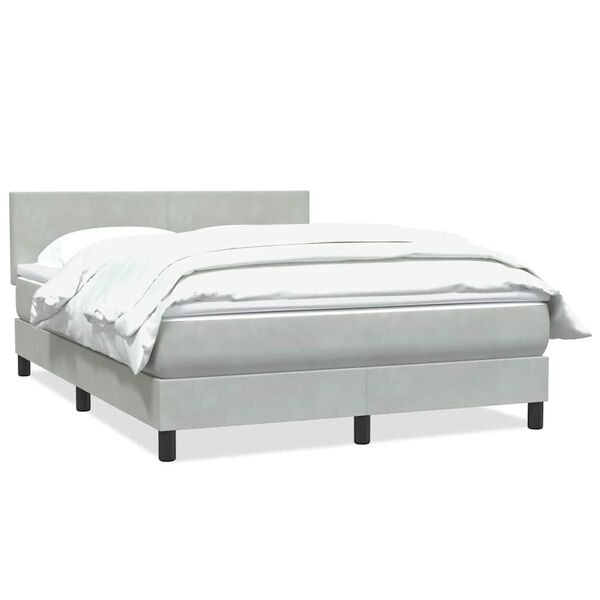 vidaXL Sommier à lattes de lit et matelas gris clair 140x210cm velours