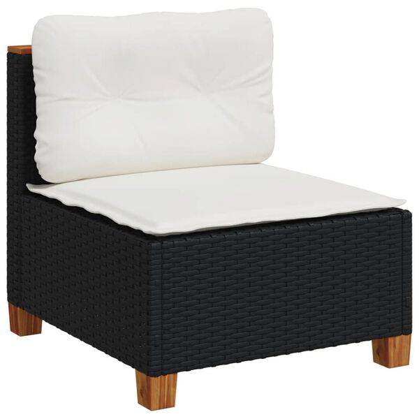 vidaXL Salon de jardin 8 pcs avec coussins noir r&eacute;sine tress&eacute;e
