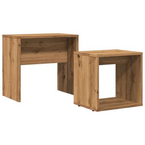 vidaXL Tables basses gigognes 2 pcs ch&ecirc;ne artisanal bois d'ing&eacute;nierie