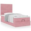 vidaXL Cadre de lit ottoman avec matelas rose 90x190 cm velours
