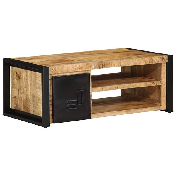 vidaXL Table basse 90x50x36 cm bois de manguier massif brut
