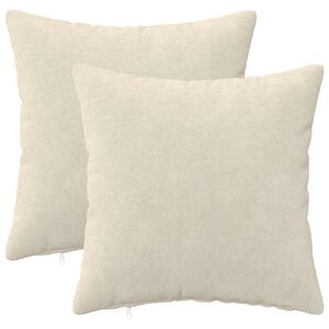 vidaXL Coussin avec oreiller HEERLEN 2 pc Cr&egrave;me Fleece en microfibre