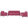 vidaXL Ensemble de canap&eacute;s 3 pcs rouge bordeaux velours