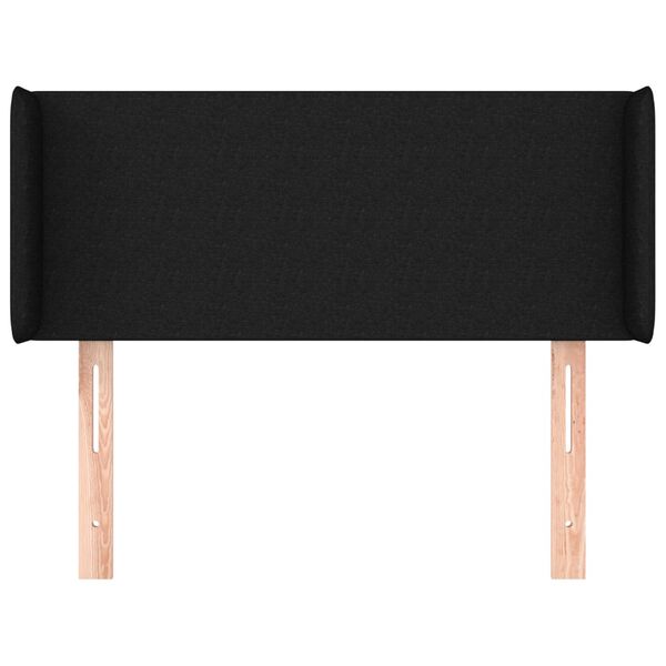 vidaXL T&ecirc;te de lit avec oreilles Noir 93x16x78/88 cm Tissu