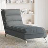vidaXL Chaise longue avec coussins gris fonc&eacute; tissu