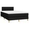 vidaXL Sommier &agrave; lattes de lit avec matelas Noir 120x200 cm Tissu