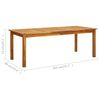 vidaXL Table de jardin 200x90x74 cm Bois d'acacia massif