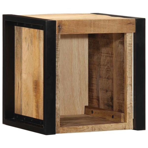 vidaXL Table de chevet 40x35x40 cm bois massif de manguier brut