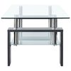 vidaXL Table basse Gris et transparent 95x55x40 cm Verre trempé