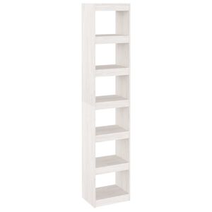 vidaXL Biblioth&egrave;que/S&eacute;parateur de pi&egrave;ce Blanc 40x30x199 cm Pin massif
