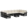 vidaXL Ensemble de canap&eacute; de jardin 11 pcs Noir polyrotin
