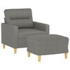 vidaXL Fauteuil avec repose-pied Gris fonc&eacute; 60 cm Tissu