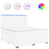 vidaXL Sommier à lattes de lit avec matelas Blanc 200x200cm Similicuir