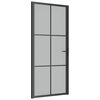 vidaXL Porte int&eacute;rieure 93x201,5 cm Noir Verre mat et aluminium