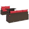 vidaXL Ensemble de canap&eacute; de jardin 6 pc Marron polyrotin