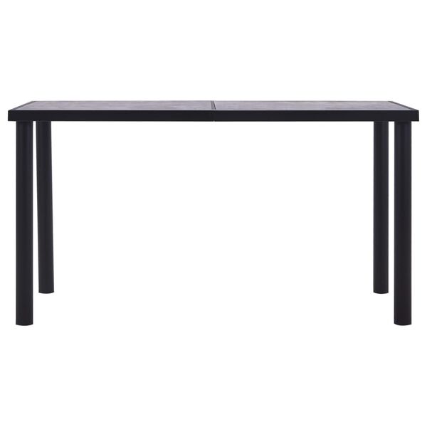 vidaXL Table à manger Noir et gris béton 140x70x75 cm MDF