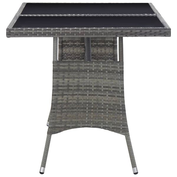 vidaXL Table de jardin Gris 140x80x74 cm R&eacute;sine tress&eacute;e