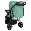 vidaXL Poussette b&eacute;b&eacute; &agrave; 3 roues Vert et noir Acier