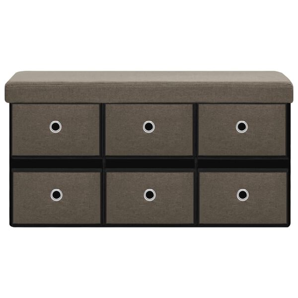 vidaXL Banc de rangement pliable Marron 76x38x38 cm Faux lin