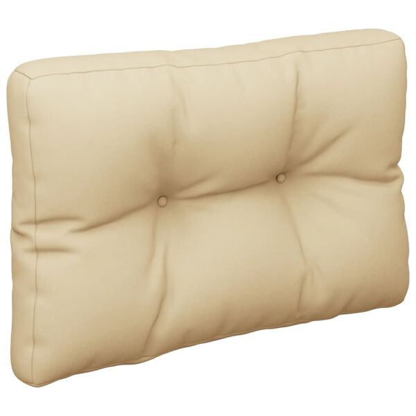 vidaXL Coussin de palette beige 50x40x12 cm tissu