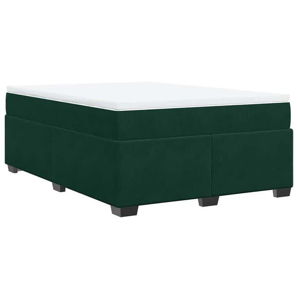 vidaXL Sommier &agrave; lattes de lit et matelas Vert fonc&eacute; 140x190cm Velours