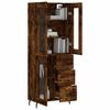 vidaXL Buffet haut Ch&ecirc;ne fum&eacute; 69,5x34x180 cm Bois d'ing&eacute;nierie