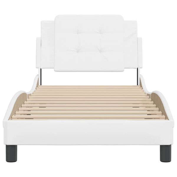 vidaXL Cadre de lit sans matelas Zadar blanc 90x190 cm similicuir